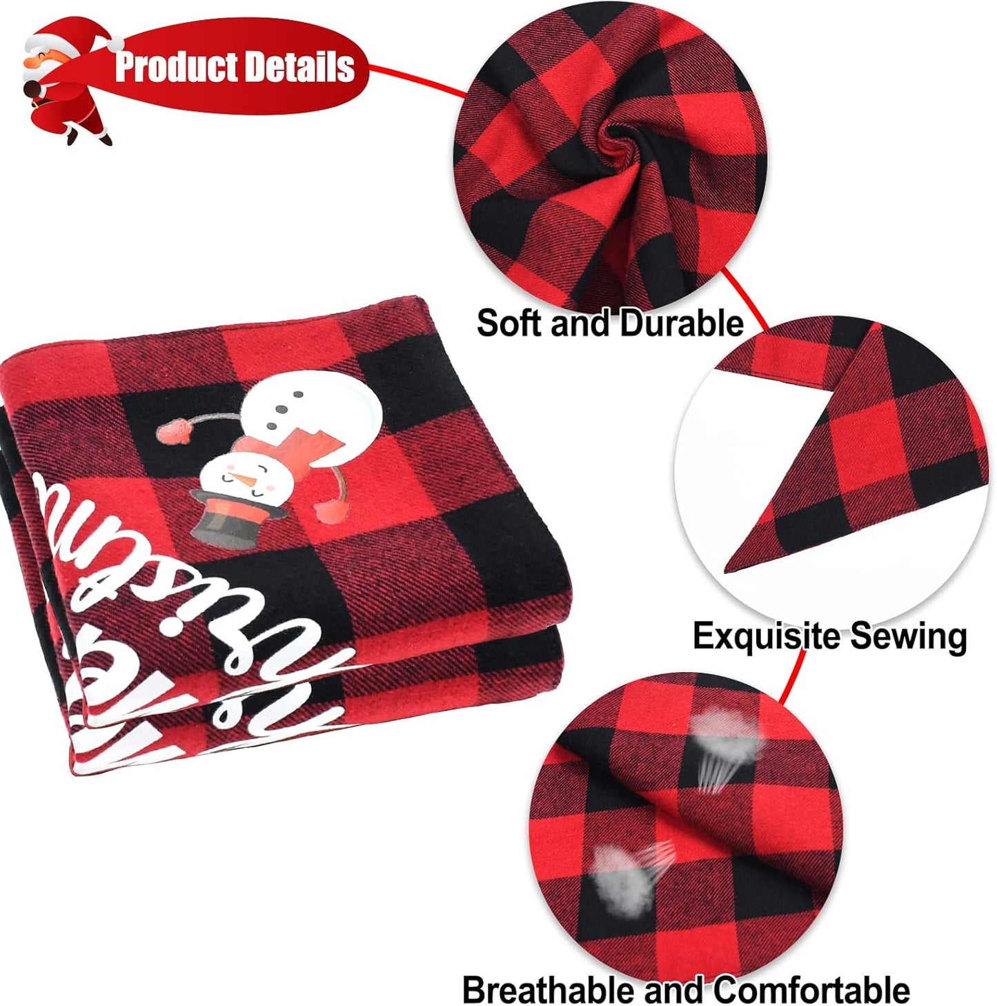 2 Pack Dog Bandanas Christmas Classic Buffalo Plaid Dog Bandana Dog Scarf Triangle Bibs Kerchief Merry Christmas Pet Costume for Small Medium Large Dogs Cats Pets (Christmas 4, Large)